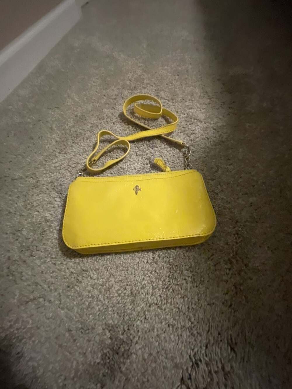 Cole Haan Neon Yellow Patent Leather Crossbody Bag Mini